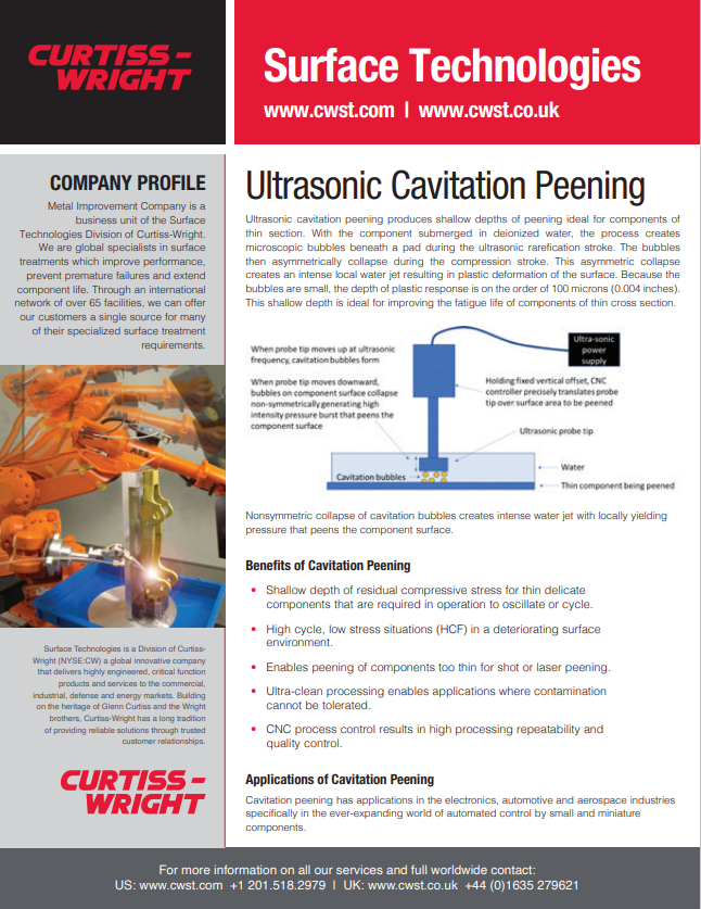 Cavitation Peening & Laser Peening