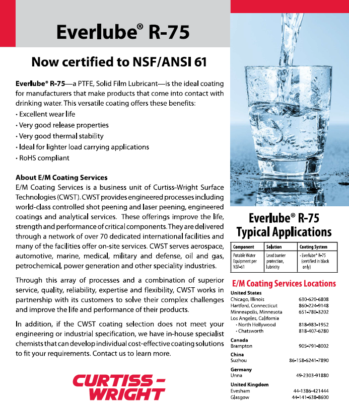 Everlube® R75 Certified to NSF-61