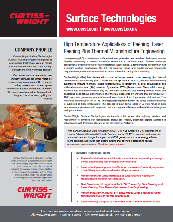 Laser Peening Plus Thermal Microstructure Engineering
