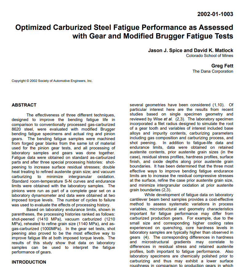 Optimized Carburized Gear Steel Performance as Assessed with Gear & Modified Brugger Tests