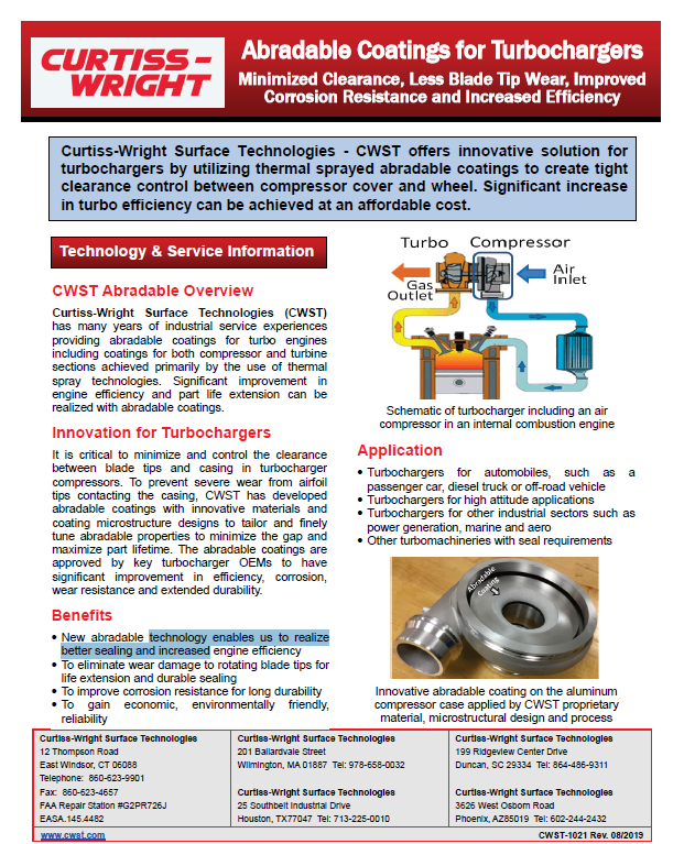 Abradable Coatings for Turbochargers